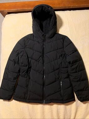 Calvin Klein Black Hooded Women's Puffer Jacket